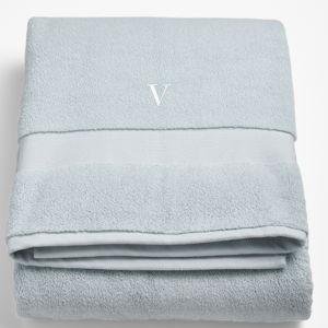 Personalized Organic Turkish Cotton Pale Blue Bath Sheet