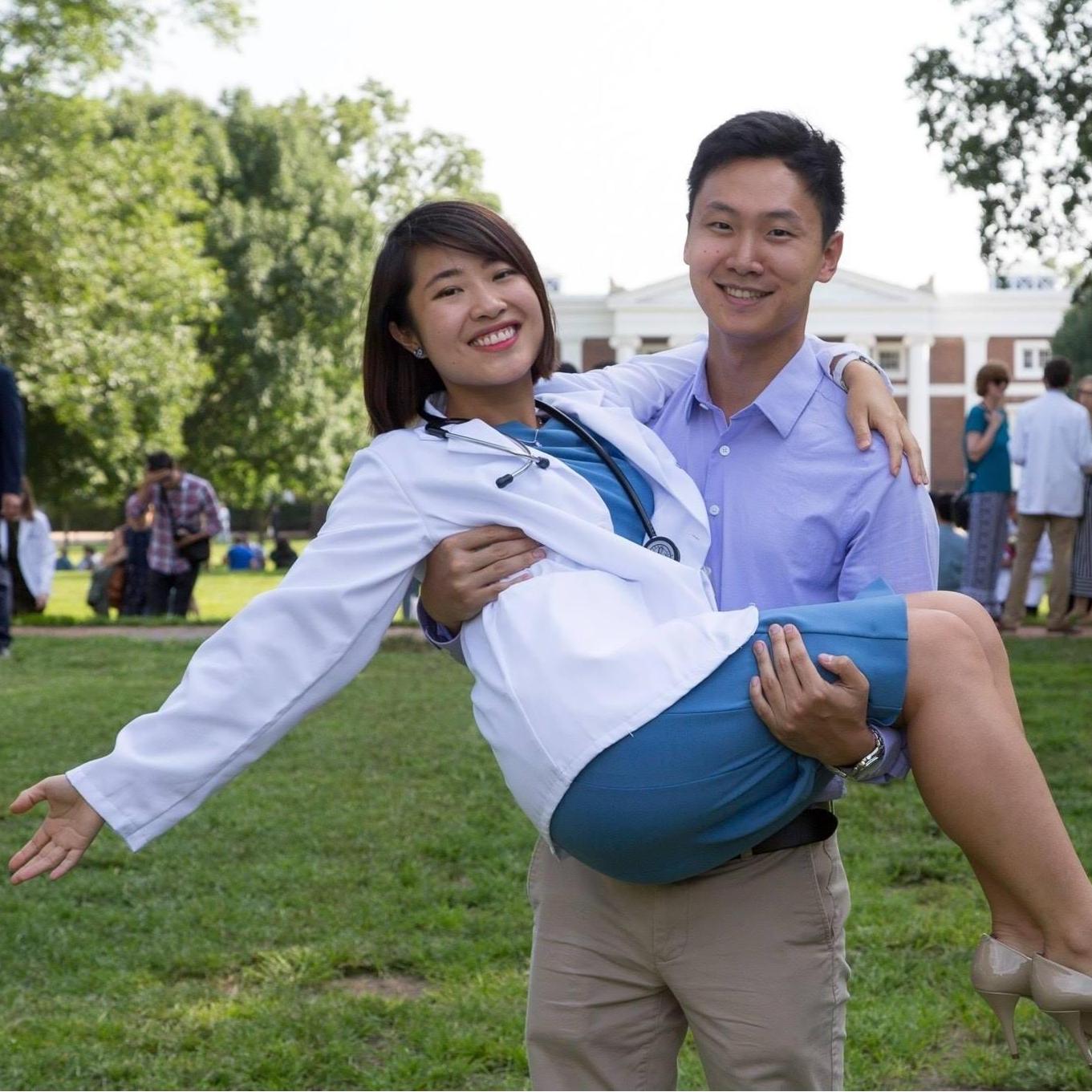 And so medical school started. Although we were in a long distance-relationship at the time, that did not last long. Yanda soon found a job in Charlottesville and moved down