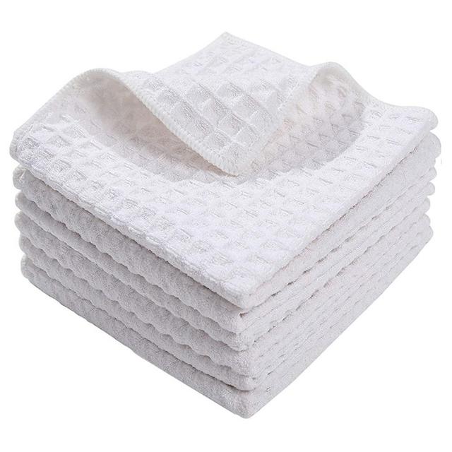 Zulay Kitchen Waffle Weave Kitchen Towels - 3 Pack 12 x 12 inch