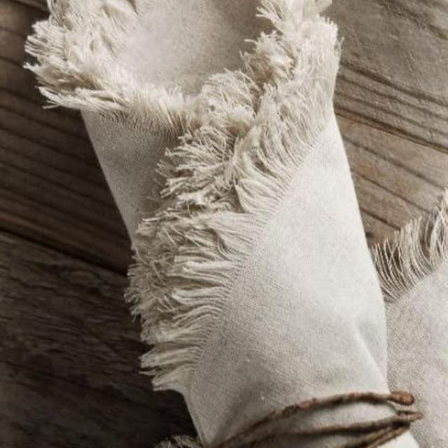 Richland Linen Napkins with Fringe Edge 16" Square Set of 12
