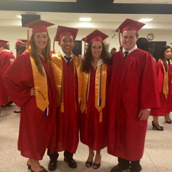 High School Graduation- with Thomas and Barclay, and Chance missing his honor cord for some reason.