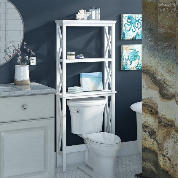 Espresso X Frame 25.98" W x 63.78" H 8.5" D Over the Toilet Storage