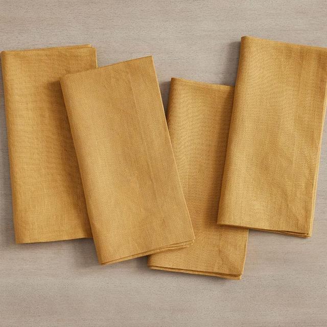 Mason Oversized Linen Napkin, Set of 4 - Mustard Gold