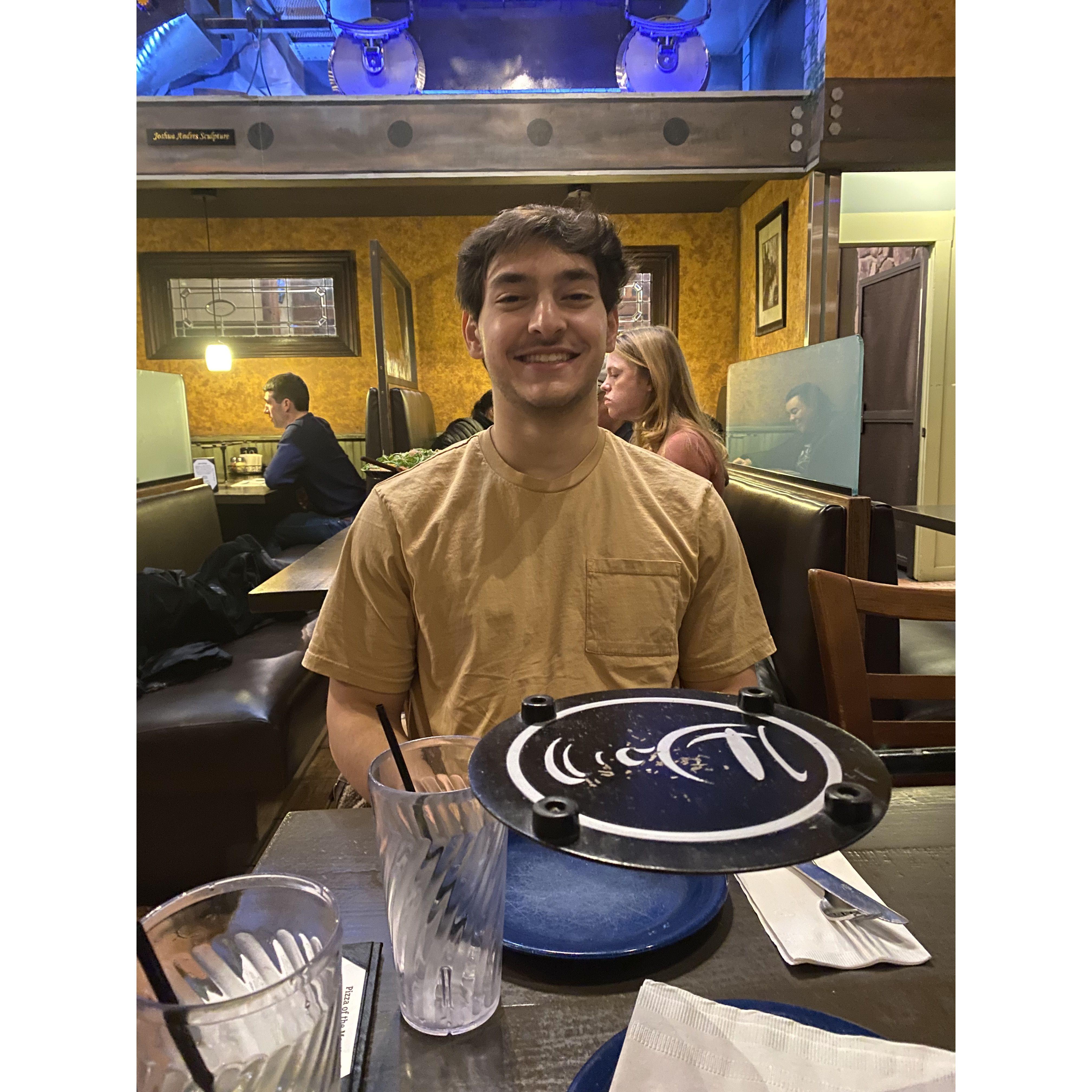 Nick first said "I love you" after our favorite spot Silver Beach Pizza!
