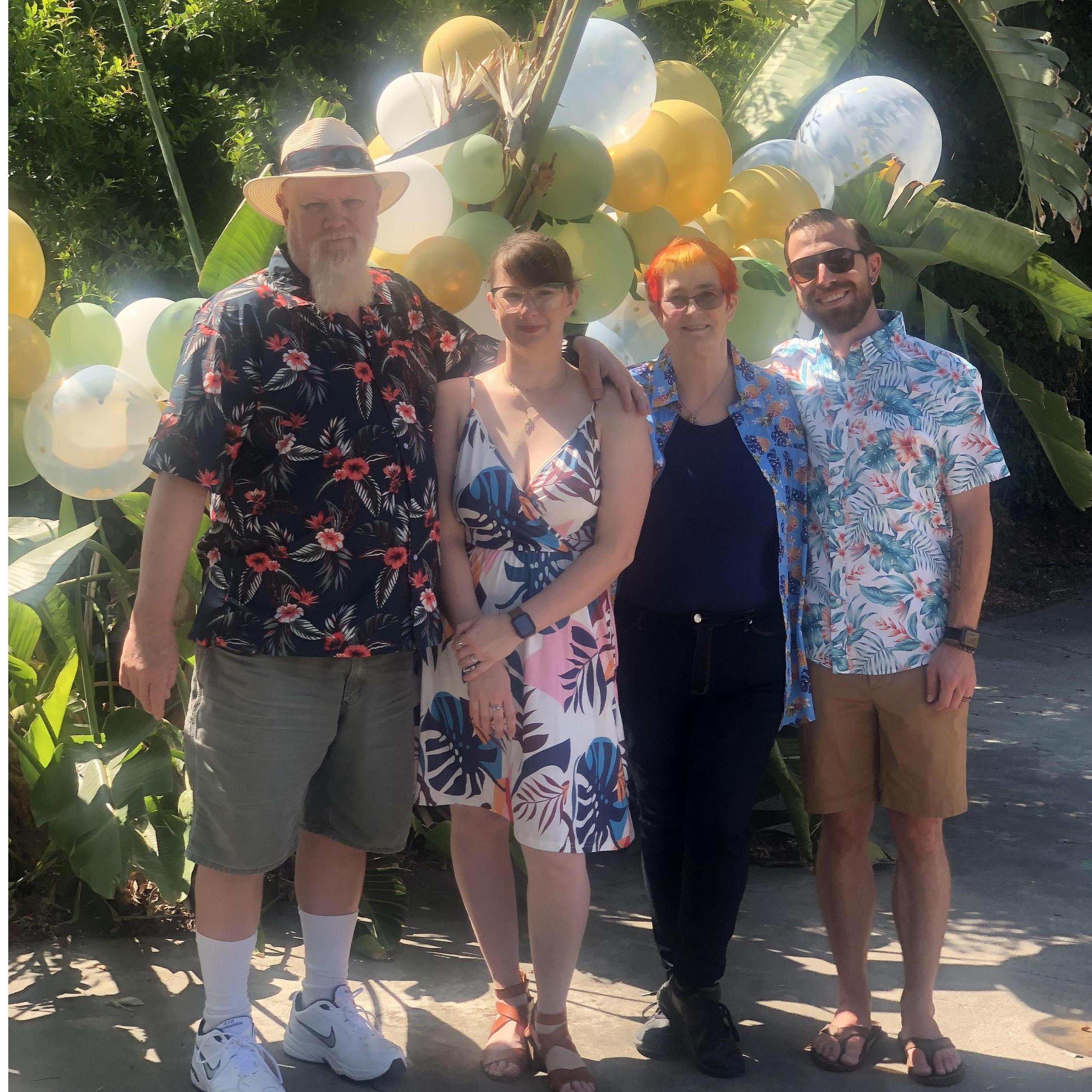 June 27, 2021: Our engagement party, with Natasha's parents!