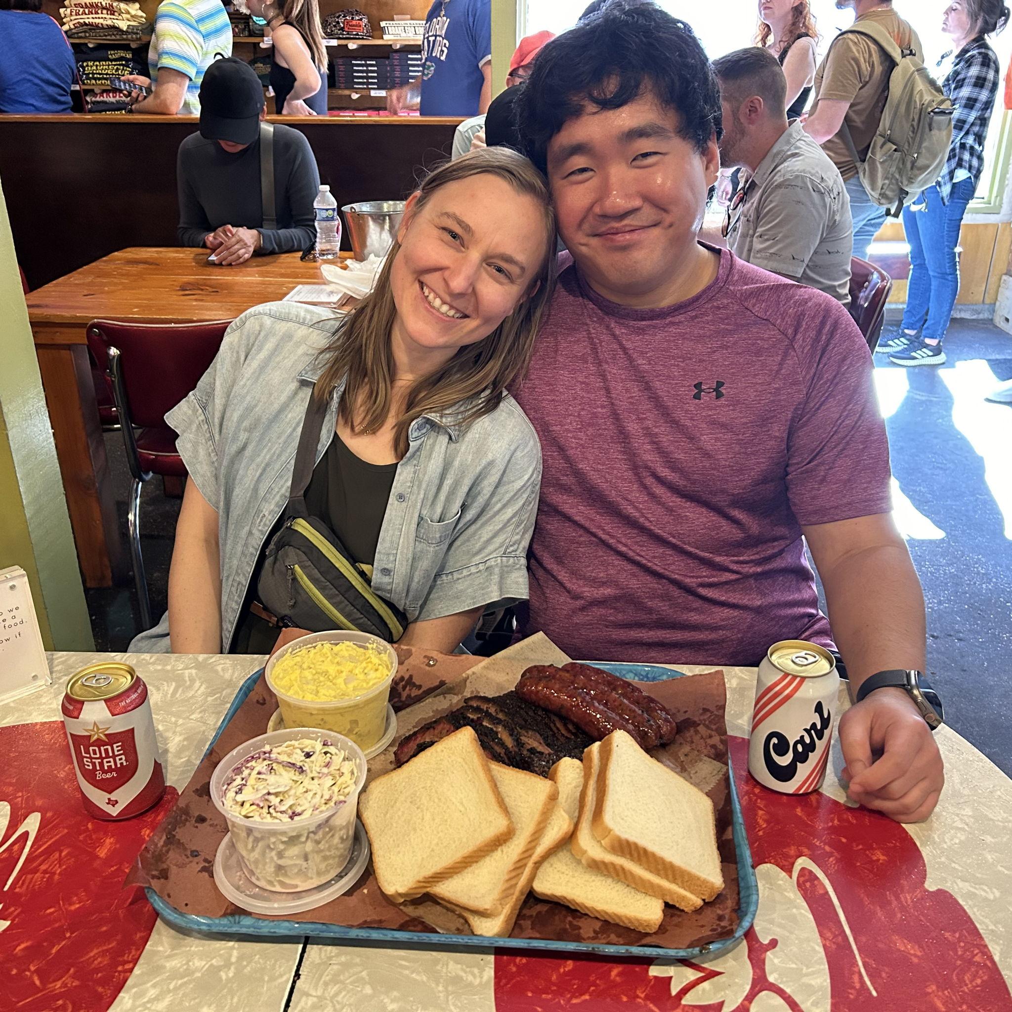Visiting Karen in Austin and enjoying some barbecue!