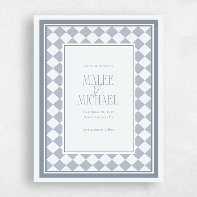 Blue Wedding Save the Date - Luca Portrait