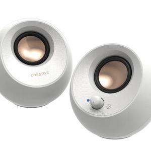 Creative Labs - Creative Pebble V3 2.0 Bluetooth Speaker System - 8 W RMS - Desktop - 100 Hz to 17 kHz - White