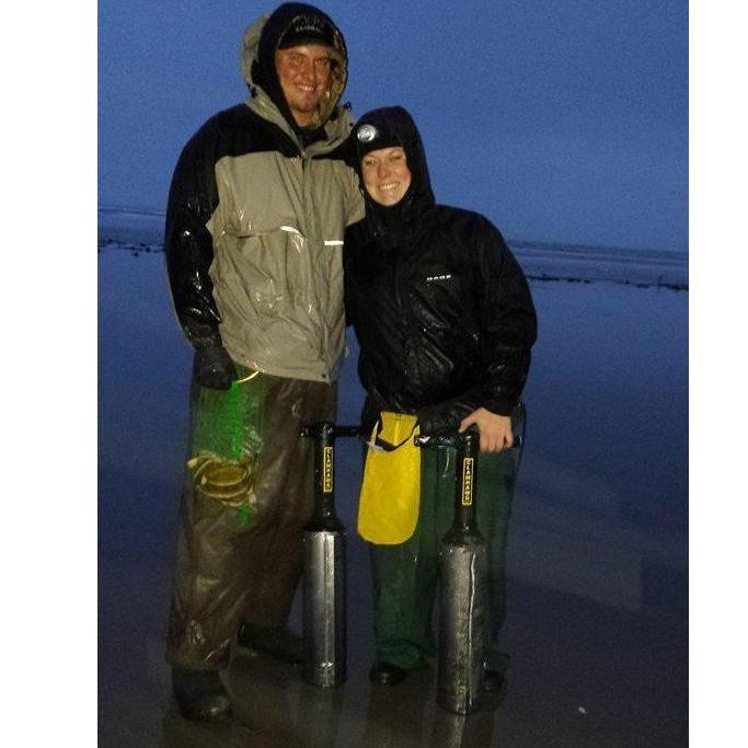 Taking him on adventures to convince him to move to OR (clamming in Long Beach, WA)