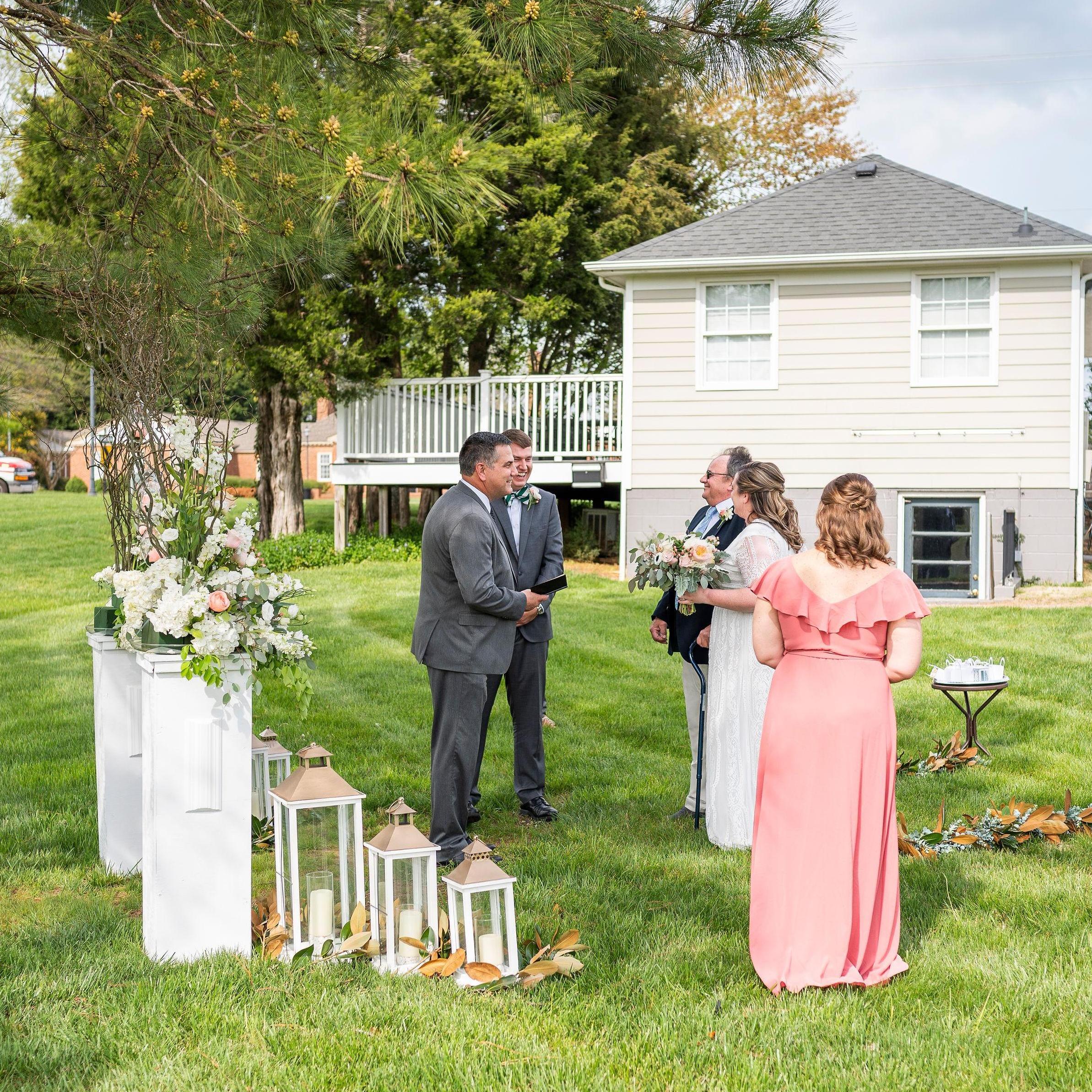 Our "official" marriage ceremony with immediate family and our Matron of Honor/Best Man! 4/10/21
