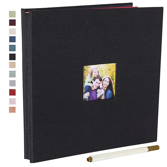 Vienrose Large Photo Album Self Adhesive for 4x6 8x10 Pictures Magnetic Scrapbook Album DIY 60 Blank Pages with A Metallic Pen
