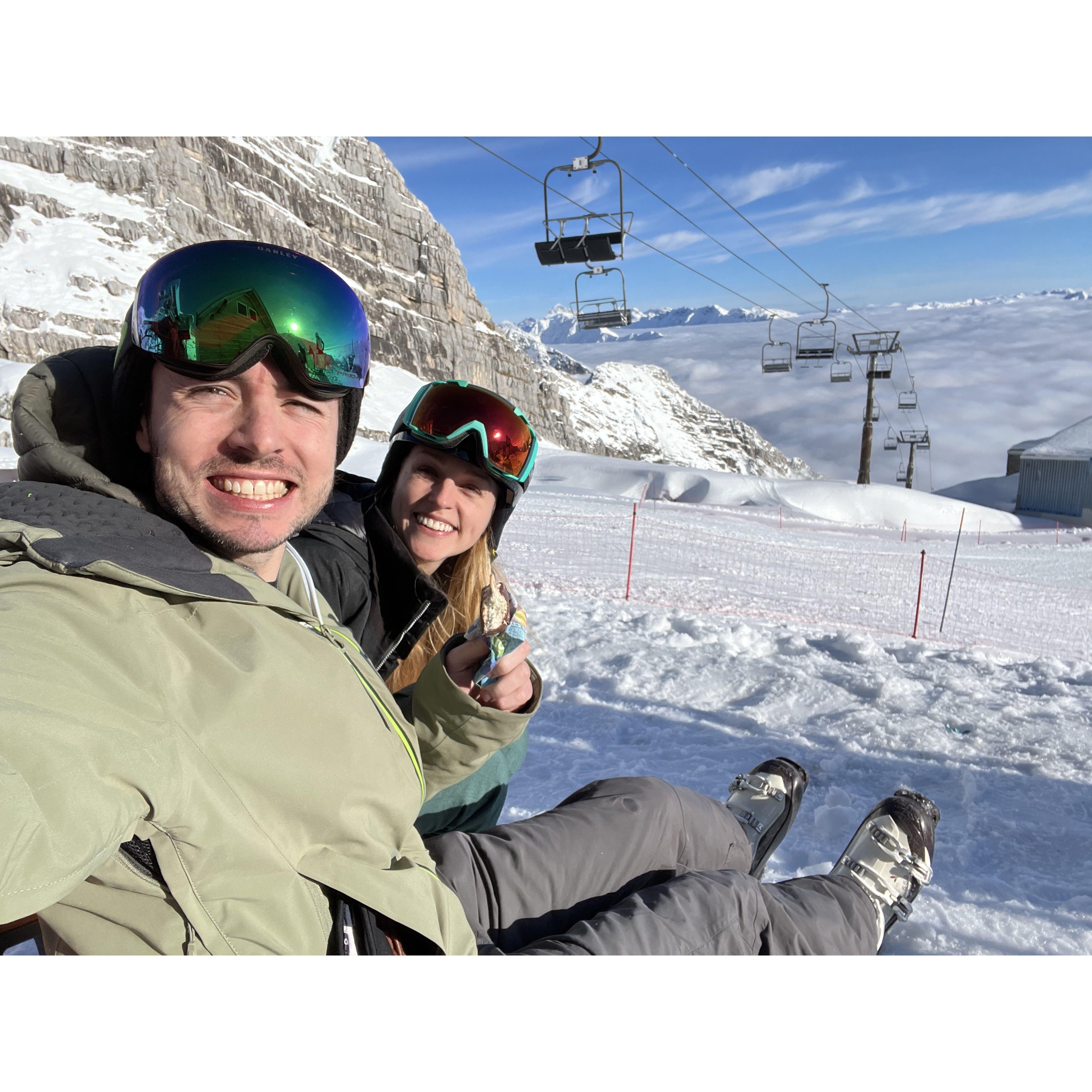 A quick stop on the ski slopes of Slovenia