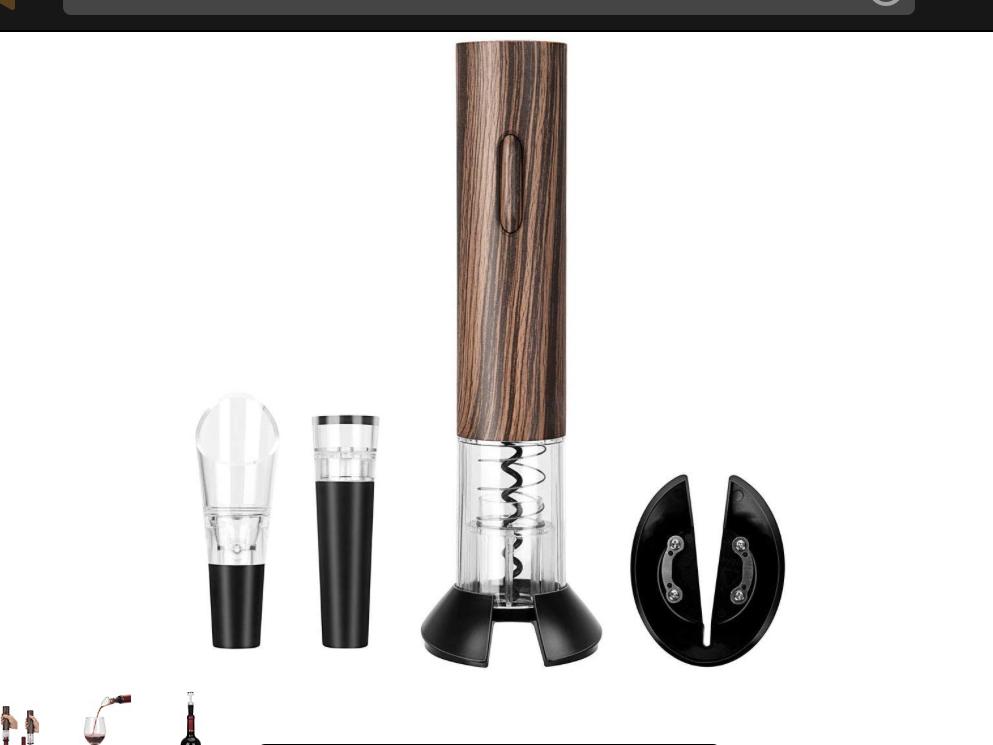 Electric Wine Opener Set Electric Corkscrew Bottle Opener with Foil Cutter, Wine Pourer and Stopper