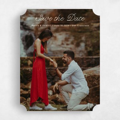 Beige Ticket Wedding Save the Date - Sabbia Photo