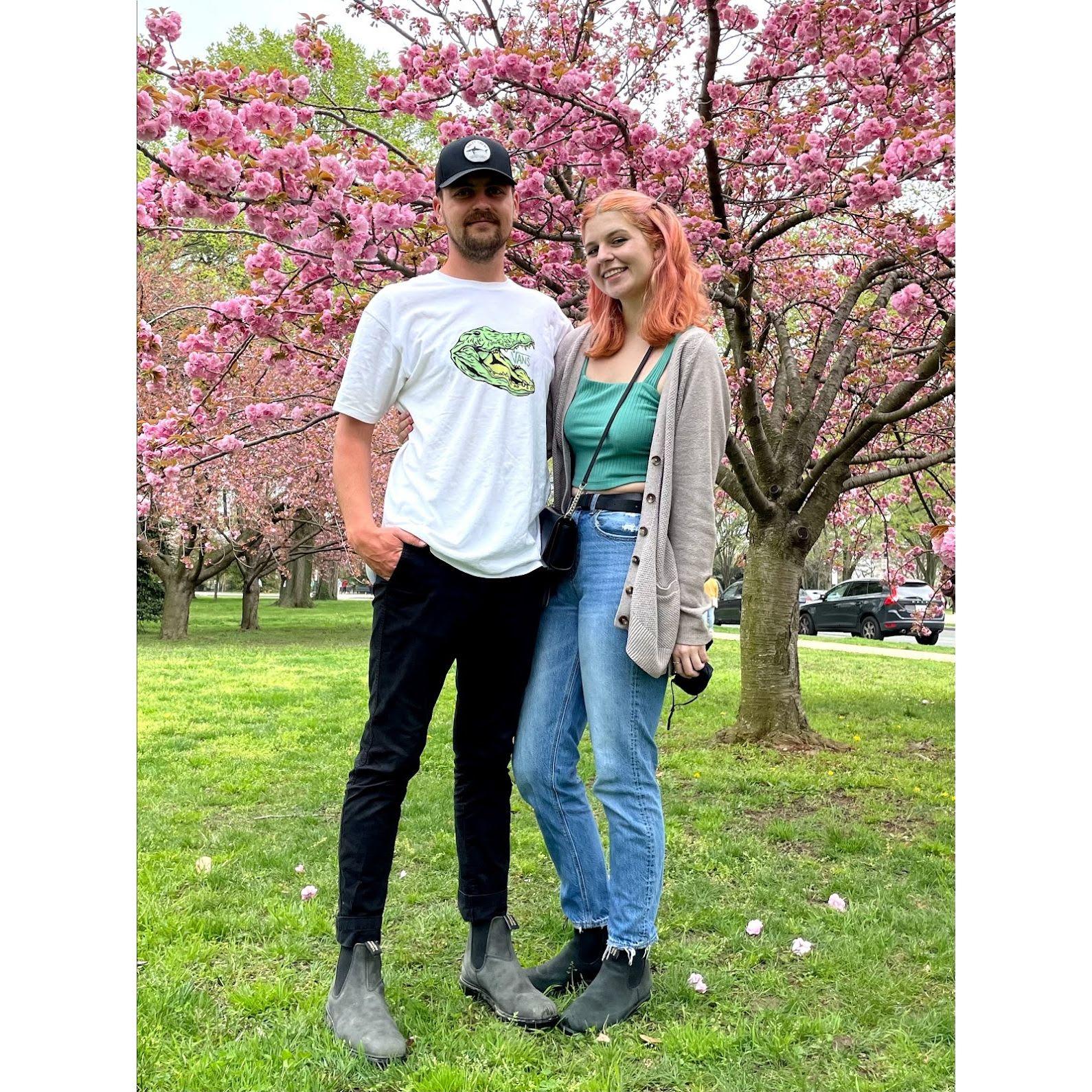 Cherry blossoms in D.C. during our first spring in Maryland in 2021