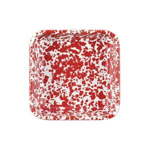 Splatter Small Square Tray, Red, Set of 4