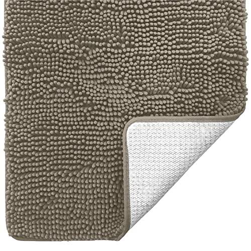 Gorilla Grip Original Luxury Chenille Bathroom Rug Mat, 30x20, Extra Soft and Absorbent Shaggy Rugs, Machine Wash Dry, Perfect Plush Carpet Mats for Tub, Shower, and Bath Room, Latte