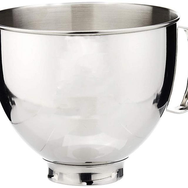 KitchenAid K5THSBP Tilt-Head Mixer Bowl with Handle, Polished Stainless Steel, Polished Stainless Steel, 5-Quart