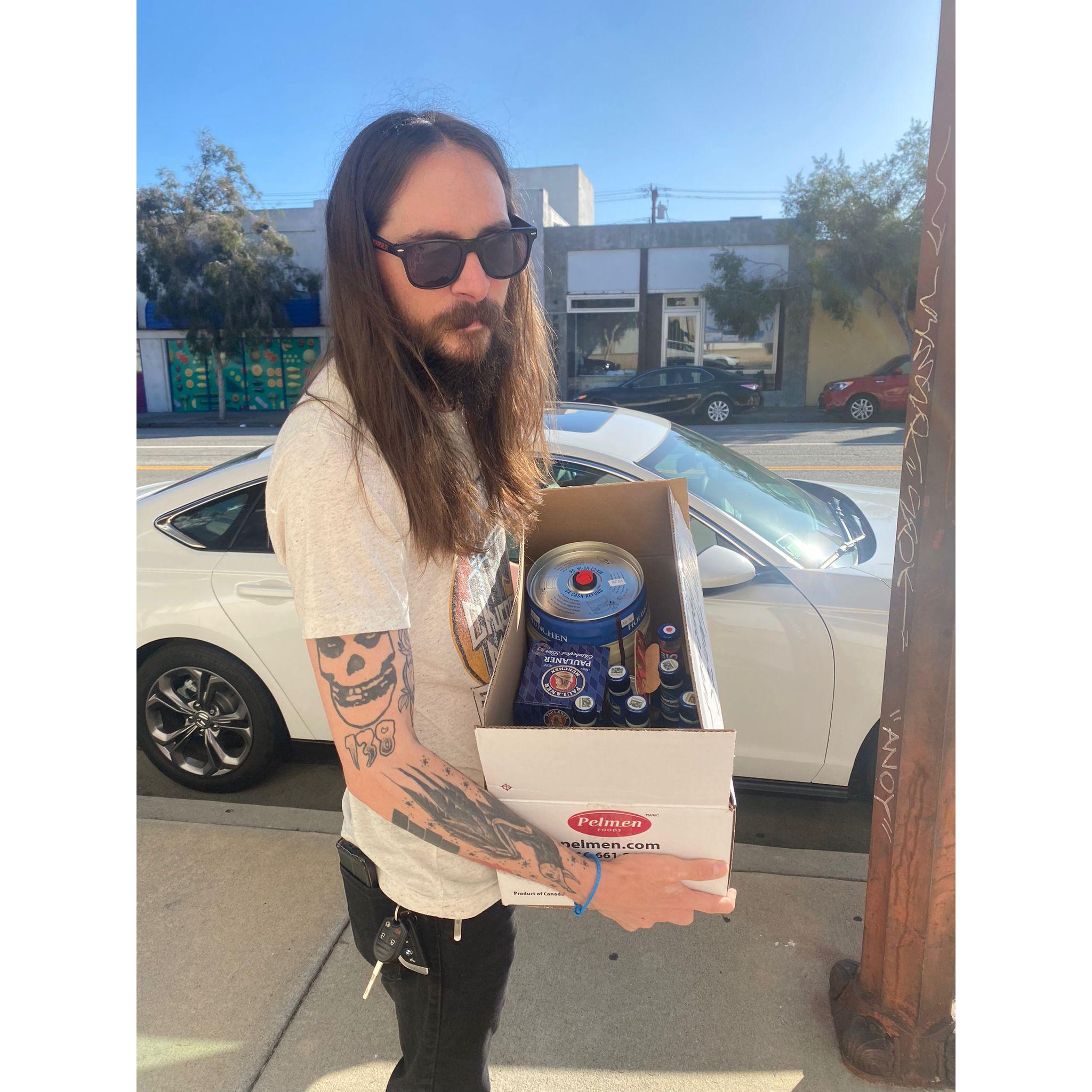 When I took him to the German Deli in Town