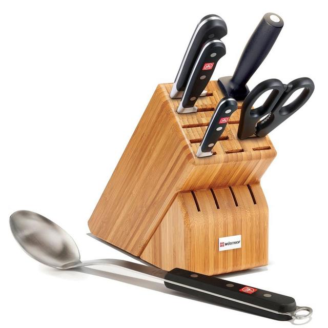 Wüsthof Classic 6-Piece Knife Set with Bonus 8" Cook's Spoon, Bamboo