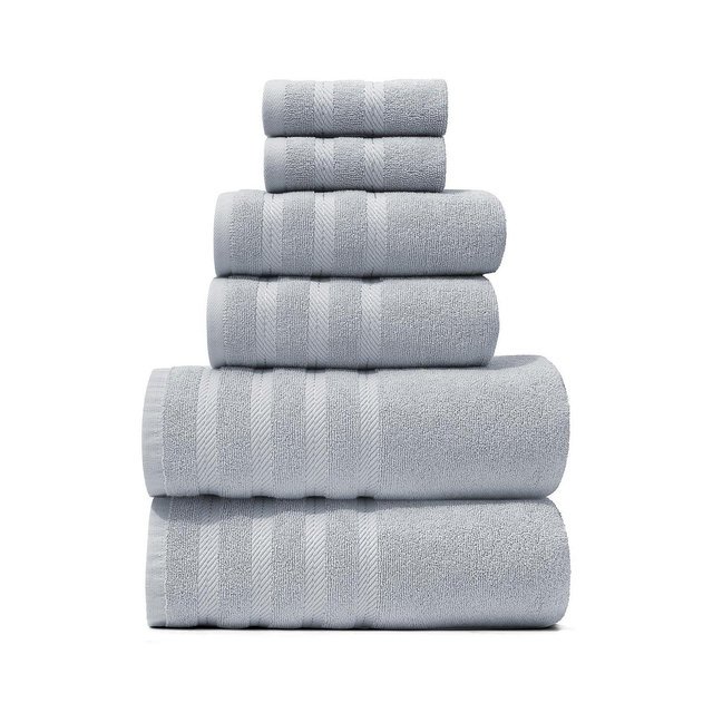 Luxury Soft & Absorbent 100% Ring Spun Cotton Towel Set for Bathroom, Shower, Spa - 6 Piece Set