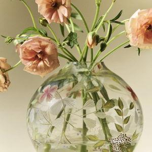 Bella Handpainted Floral Glass Vase