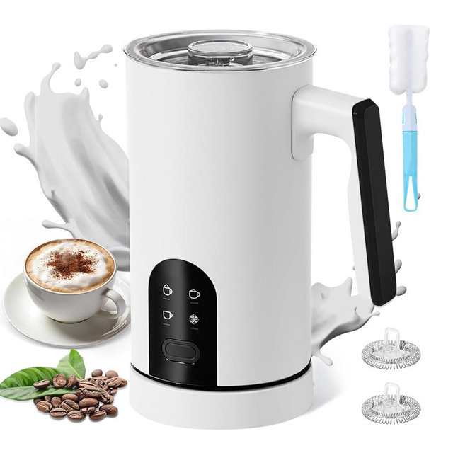 Milk Frother and Steamer, 4-in-1 Automatic Electric Milk Frother 11.8oz/350 ml, Instant Hot and Cold Foam Maker, Milk steamer Heater Foamer Warmer for Coffee, Latte, Cappuccino, Macchiato