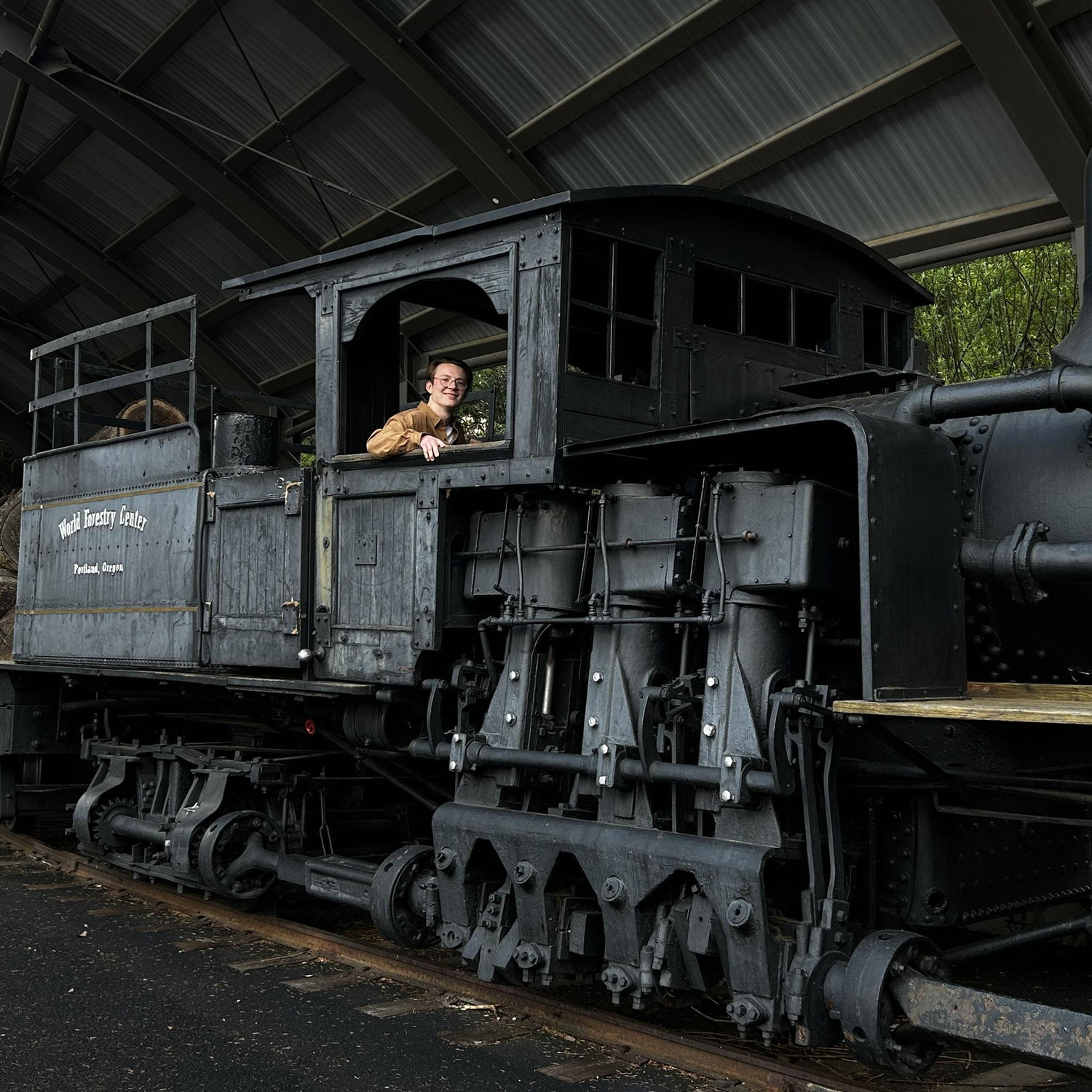 Sam conducting a train