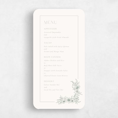 Beige Rounded Wedding Menu - Wiosna