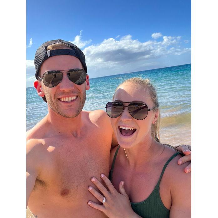 Post-engagement selfie somewhere on the beach in Maui!