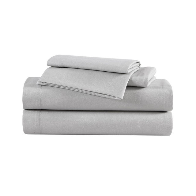 Eddie Bauer Solid 100% Cotton Brushed Flannel 4-Pc. Sheet Set, Queen