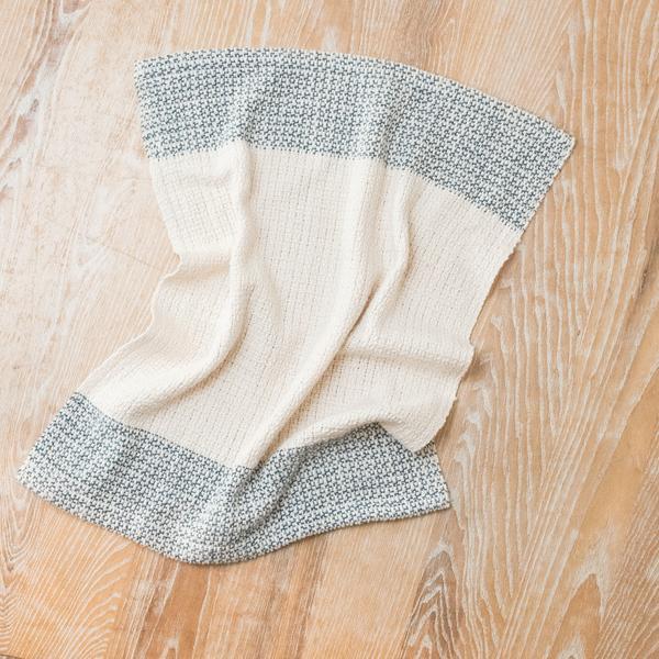 Ivory & Wedgewood Blue Handwoven Kitchen Towel