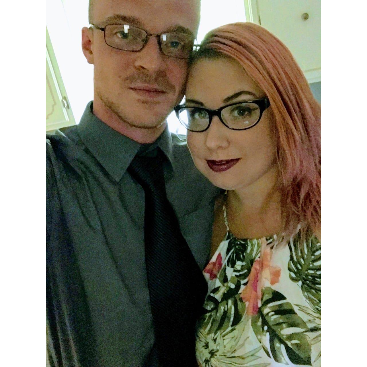 All dolled up and ready to head to a Wedding Reception!