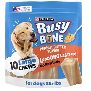 Purina Busy Bone Adult Dog Chew Bone Treats, Peanut Butter - 10 ct. Pouch