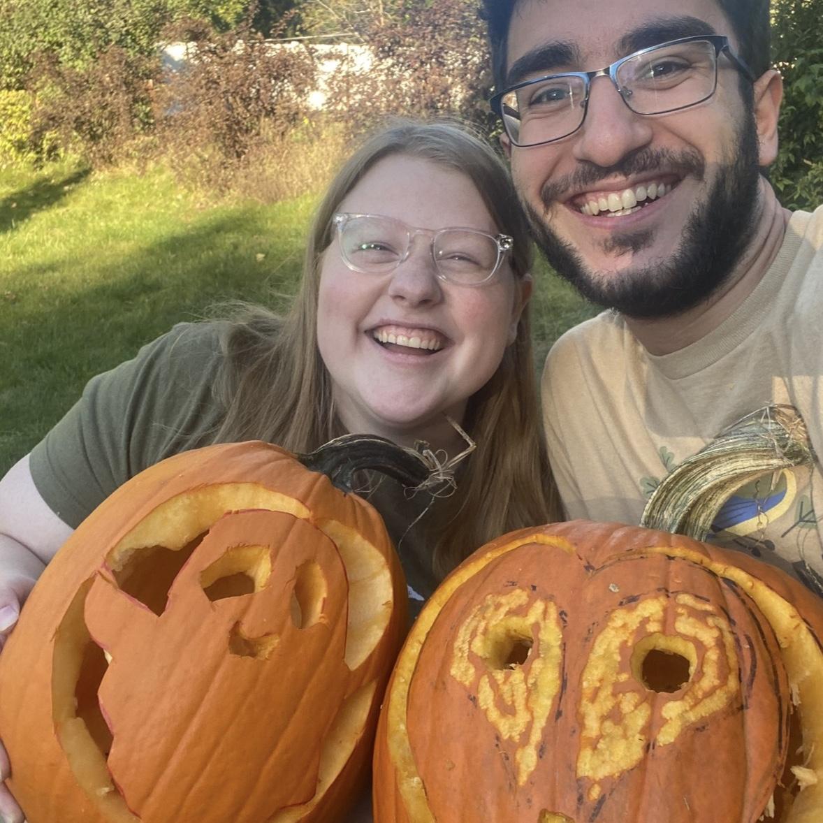 Jonathan’s first time carving a pumpkin 🎃