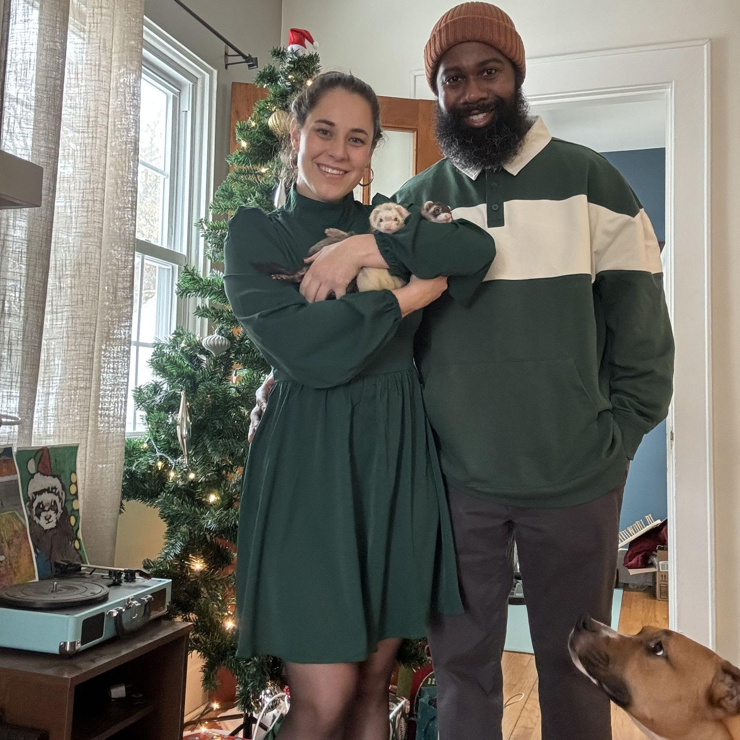 Our first Christmas living together 2024 (despite protests from Skye and Nyah)