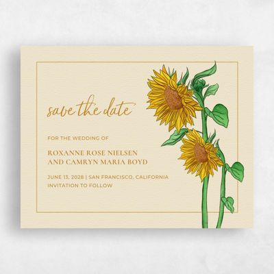 Beige Fall Wedding Save the Date - Bonnie Bloom
