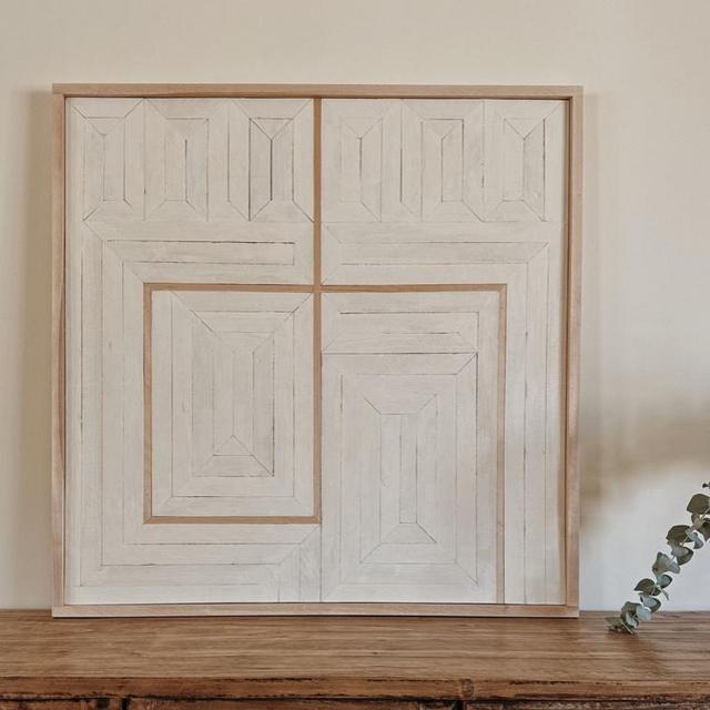 Tonal White Line 3' x 3' — Aleksandra Zee