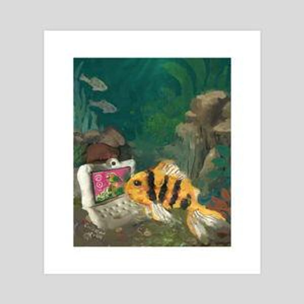 The Fish Is Happy - poster by Guilherme Nunes