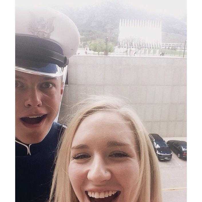 This was on James' graduation day from the Academy!