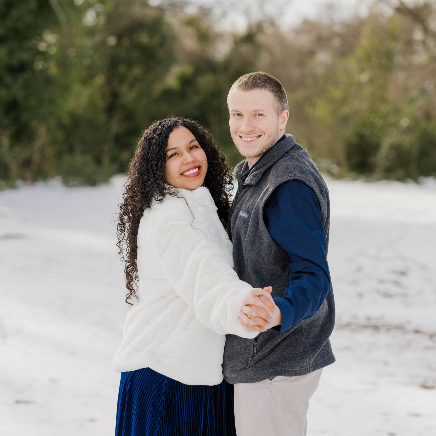 We definitely did not mind adapting to having our engagement photoshoot in the snow!