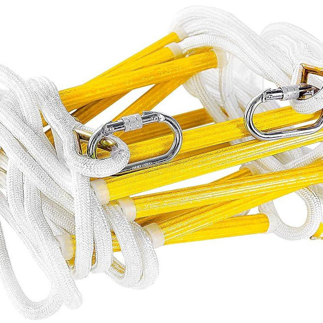 ISOP Emergency Fire Escape Ladder 3 Story Homes | 25 ft Emergency Escape Rope Ladder | Fast to Deploy & Easy to Use | Light, Compact & Easy to Store - Weight Capacity up to 2000 Pounds (25ft)