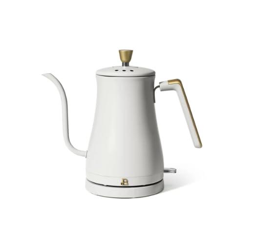 Beautiful 1-Liter Electric Gooseneck Kettle 1200 W, by Drew Barrymore, (8 Colors to Choose From) (White Icing)