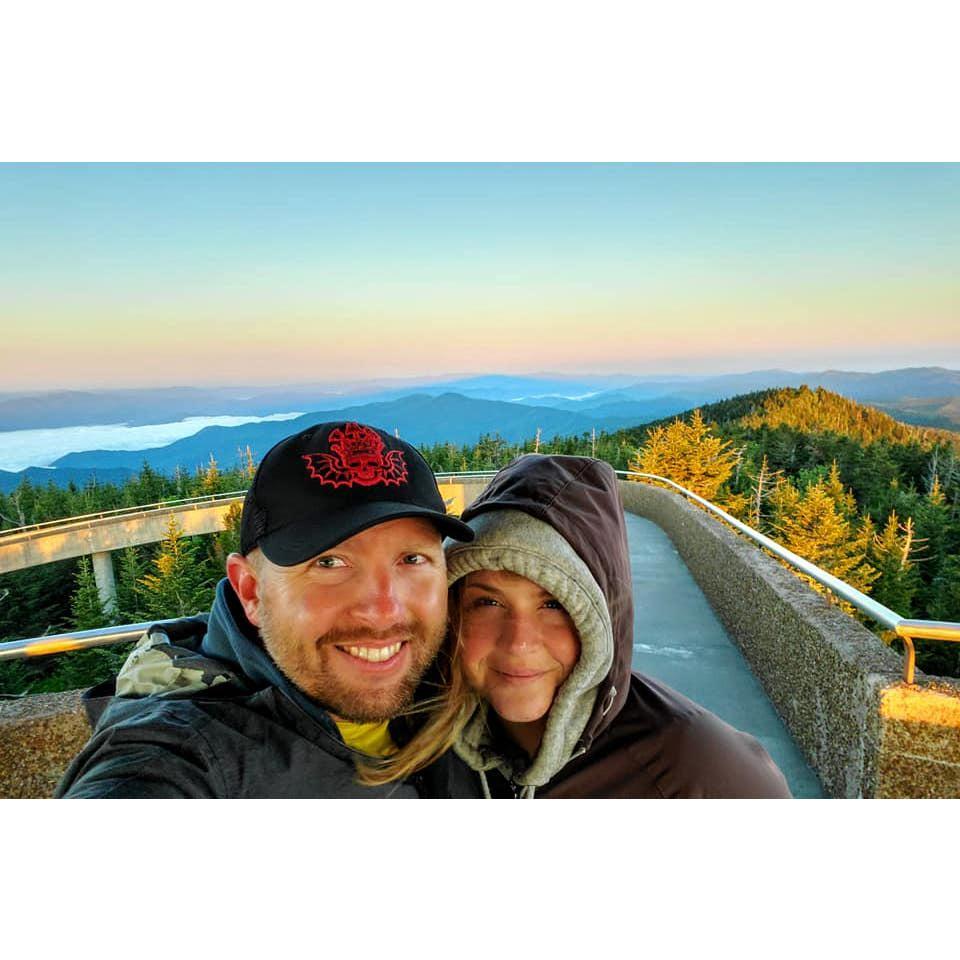 Sunrise at Clingmans Dome in Great Smoky Mountains National Park, June 2022.