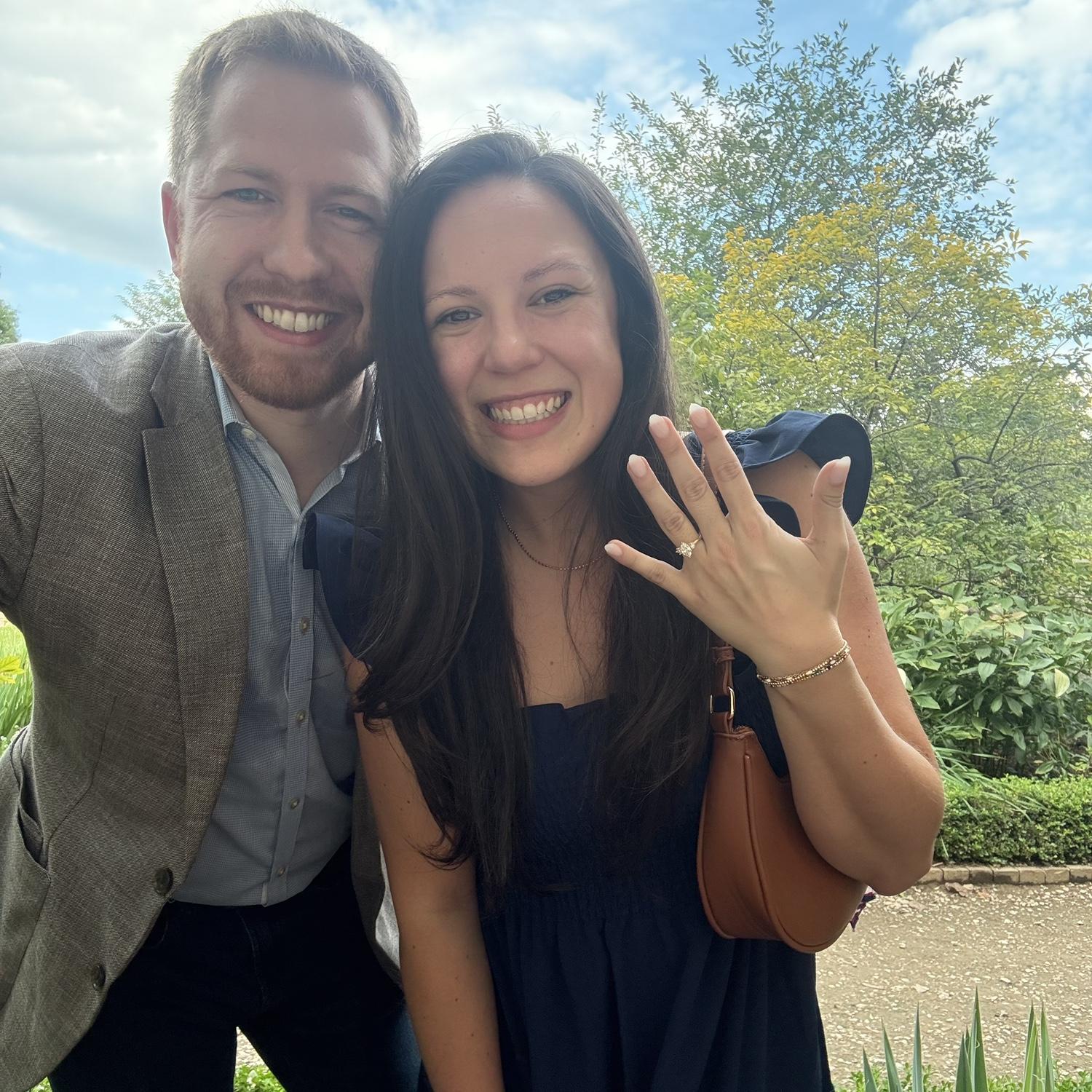 Matt proposed in the upper flower garden at Mount Vernon on a beautiful summer evening. 🤍 August 2nd