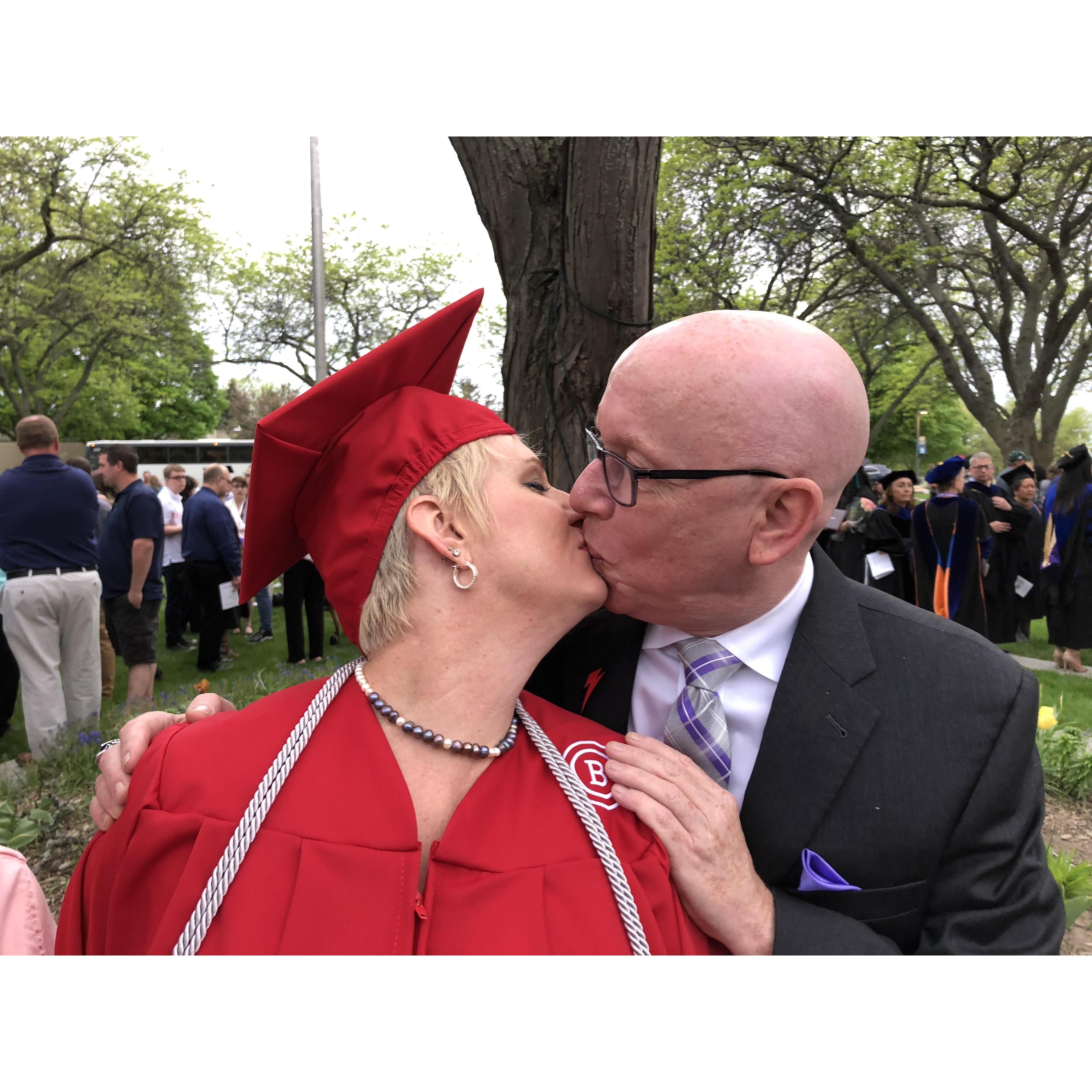Greg was so proud of Jennifer getting her Bachelor's degree, May, 2018.