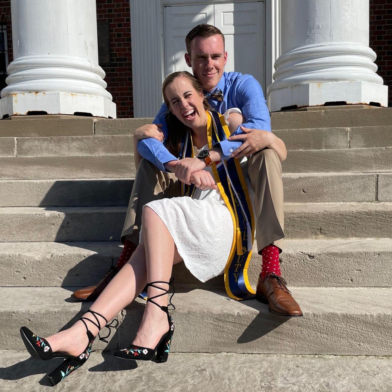 We took senior photos together and this one perfectly captures how hard we can make each other laugh! Also, Go CATS!!