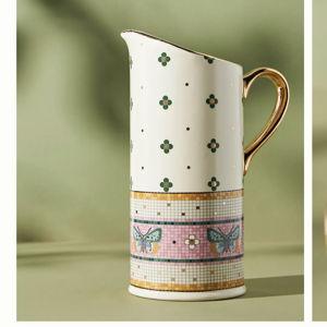 The Bistro Tile Stoneware Pitcher: Garden Edition