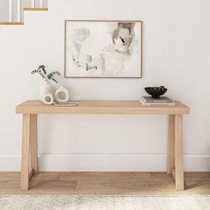 Wood Console Table, 66 Inch, Sofa Table, Blonde
