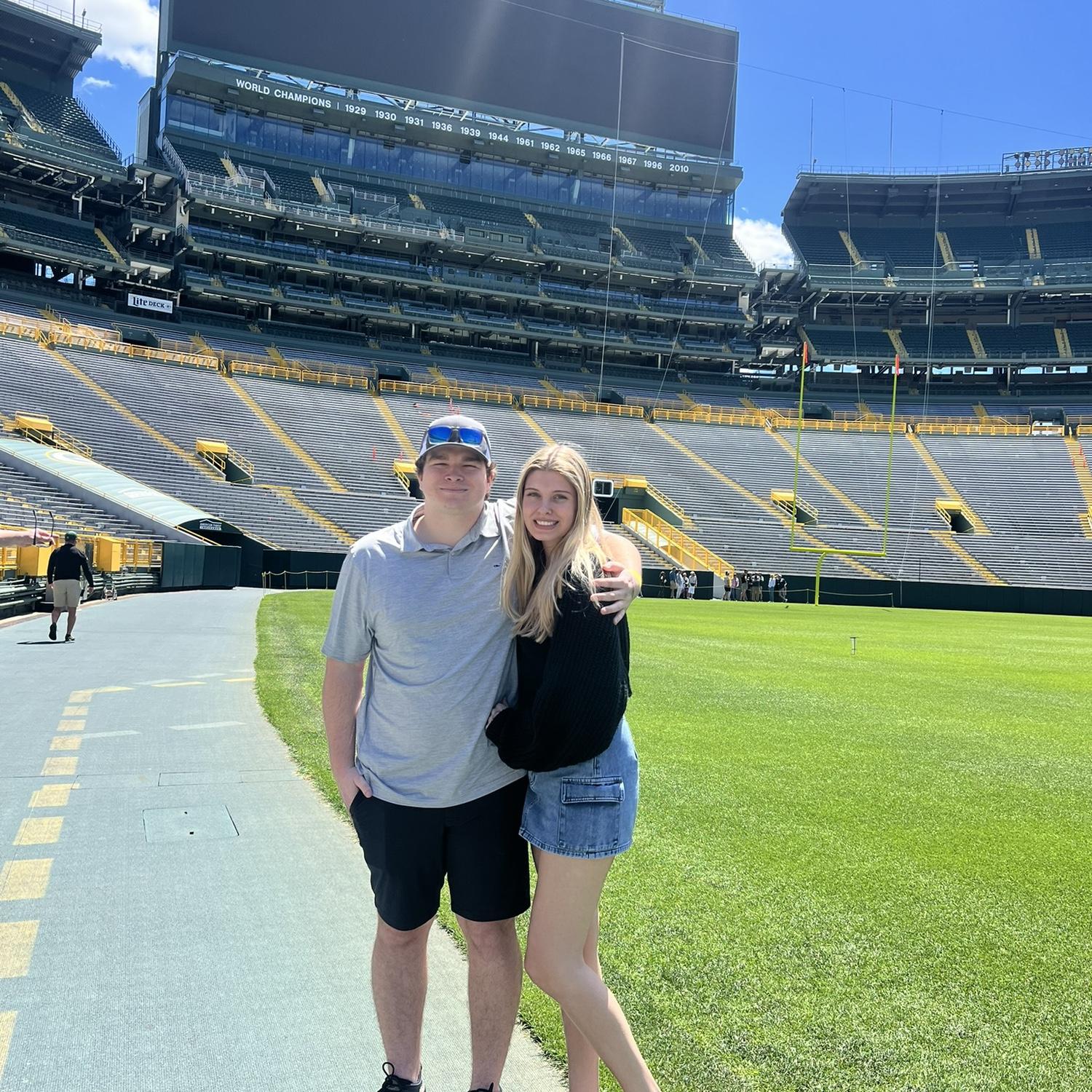 Touring Lambeau field, even though he’s a Ravens fan